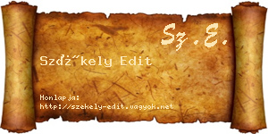 Székely Edit névjegykártya